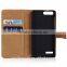 Book Style Real Cow Leather Mobile Phone Case for HUAWEI P7 Mini