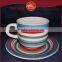 Stoneware Cup and Saucer Hand painted cup and saucer Coffee Cup and Saucer set