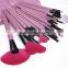 24 PCS Pro Cosmetic Brushes Eyeshadow Powder Makeup Brush Set Kit + Pink Bag