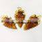 Wholesale 1 -1.50 INCH Brownish Color Glass Electroplated Arrowhead Pendants