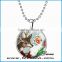 Glow in the Dark Cross deer necklace,Cabochon Glass deer pendant necklace