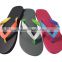 2015 good quality low price 2 tone strap basic PE beach slippers
