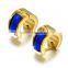 MJ Jewelry Blue Stone 316L Stainless Steel Crystal Womens Stud Earrings