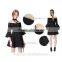 Korean style black elegant bell sleeves prom party sexy women dress