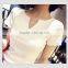 summer new style V-collar slim elastic T-shirt