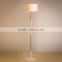 Simple Plain Cylindrical Fabric Metal Wood Restaurant Floor Lamp