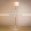 Simple Plain Cylindrical Fabric Metal Wood Restaurant Floor Lamp