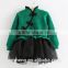 Girls knitted sweater children winter paragraph clothing princess tulle skirt New Year Christmas fancy dress