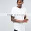 Khaki Longline T-Shirt with Curved Hem Hot Sale Men's Elongated T-Shirt White Plain 95% Cotton 5% Elastane Round Bottom T Shirt