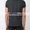 Black and grey cotton mens polo collar striped t shirt for sale