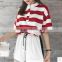 Summer wear the new personality joker contracted stripe T-shirt with short sleeves female students show thin blouse