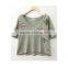 China Women T-shirt Fashion Short Sleeve Embroidered T-shirt for Ladies