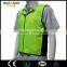 USB rechargeable battery heated reflective vest for running or cycling