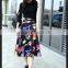 New Latest Ladies Autumn Skirts Design Printed A-line Skirts,Custom Polyester Printed A-line Long Skirts for Ladies