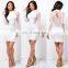 Europe And America Long Sleeve Grenadine Sexy Perspectivity Package Hip One-Piece Dress