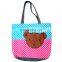 PU Decoration China Made Fashion Bear Dots Cotton Bag