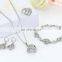 Magic Ikery New Arrival Gold Plated Crystal Heart Set Fashion Costume Jewelry Sets for Women Necklace Earrings Sets