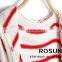Fashion hoodies long length cardigan sweater red and white striped sexy girls sweater