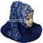 2-Way Style Dark Blue Color Net Scarf 2017 / Heavy Embroidery Stoles Designs 2017 / New Girls Scarf (scarves scarf stoles hijab)