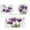 i@home daffodil 4 piece water resistant shower curtain set custom bath print with non-slip rugs