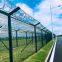 358 High Security Anti Climb Y Shaped PVC Coated Airport Fence with Razor Barbed Wire