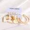 Wholesale 6pcs weekly amazon hot sell acrylic artificial pearl hoop earrings for kids circle tassel woman earrings set