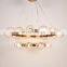 Polyhedral ceiling light brass crystal pendants ripple glass chandelier
