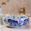 Blue And White Ceramic artistic hand wash sink basin