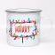 Christmas holiday Wholesale custom enamel espresso metal steel enamel espresso cup