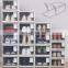 Best Quality Black Closet Rack Standing Transparent Storage Plastic Box Cabinet Shoe Organizer Stackable