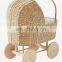 High Quality Rustic Seagrass Pram Basket Doll Stroller Trolley For Kids Wicker Shopping Basket Wholesale Supplier