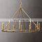 Modern English Openwork round Metal Candle Sleeves LED Chandeliers for Home Office Living Room Restaurant Lighting Decoration