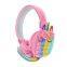 Wireless Bluetooth Kids Headphones Cat Ear Bluetooth LED Light Up Kids Wireless Headphones Over Ear With Microphone