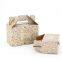 Custom Floral Printed Gable Boxes Handle Gift Packaging for Tea, Pastry & Candles