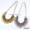 Vintage silver&gold plated coin tassel statement necklace elegant jewelry