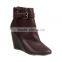 Fashion womens snow boots wedge heels PU leather autumn and winter woman shoes botas femininas