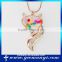 Fashion new arrival charms color crystal glass fox shape bottle pendant necklace P0012