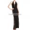 hanging ruffle neck black dress sequined backless sexy back open evening dress hawaiian theme party costumes