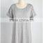 Short sleeve over size grey tunic woman clothes 2016