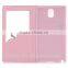 View Window Flip Leather Case With PC Cover For Samsung
