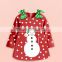 New model wholesale fancy girls christmas snowman clothing polar fleece baby dress TR-CA02