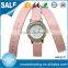 Fancy Design Popular Fashion Diamod Dial Girl's Leather Bracelet Watch