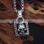 Gothic biker skull lock head pendant stainless steel jewelry