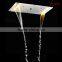 hydro power led shower head 380*700mm big shower faucet stainless steel rainfall waterfall mist bathroom accessoy embed ceiling