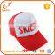 Promotional lightweight red printing logo running caps mesh trucker hat