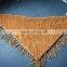 Knitted Rabbit fur shawl sale rabbit sheared fur with leather trim fringies,KZ14135