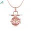 2015 Fashion Jewelry Copper plating rose gold pearl necklace really hollow out openings pendant necklace