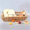 Wicker basket wholesaler rectangular storage basket for bread with handle liner