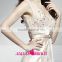 HT27 Hot Sale Sexy V Neck Beaded Sexy Prom Dress Short Front Long Back Applique Sleeveless Floor Length Vestido Longo Festa