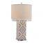 Hungry gold metal base pineapple table lamp with light cyan china lampstand for hotel guest room decoration